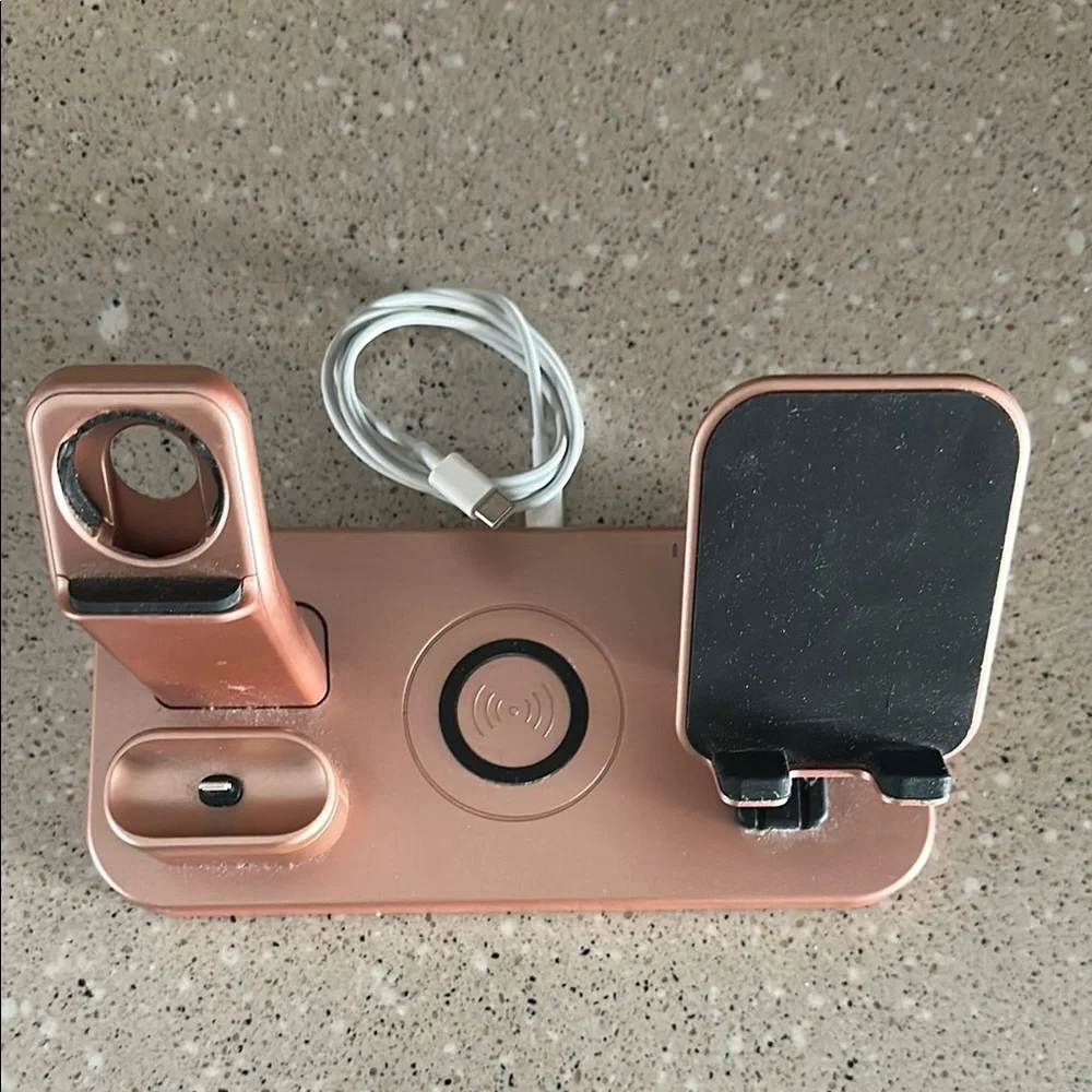 3-in-1 Rose Gold Charging Station for Apple Devices